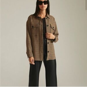Anthropologie Current Air Houndstooth Shirt Jacket